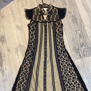 Never worn by free people black lace with rose pattern